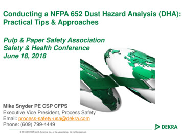 Conducting A NFPA 652 Dust Hazard Analysis (DHA . - MemberClicks