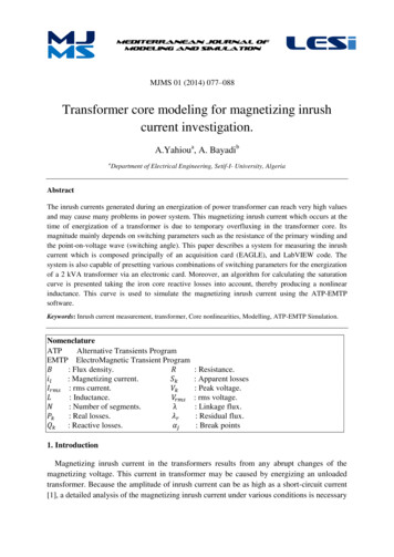 Transformer Core Modeling For Magnetizing Inrush Current .