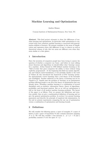 Machine Learning And Optimization - NYU Courant