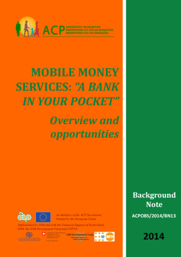 Mobile Money Services: “A BAnk In Your Pocket”