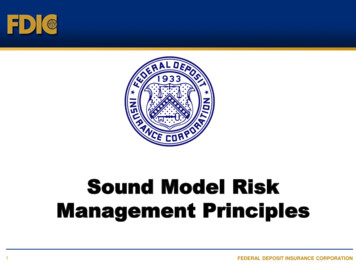 Sound Model Risk Management Principles
