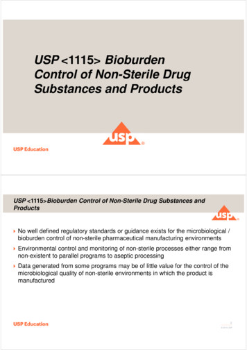 Module 08 USP 1115 Bioburden Control Of Non-Sterile Drug Substances And .