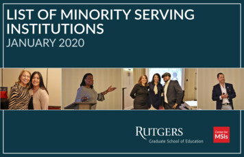 LIST OF MINORITY SERVING INSTITUTIONS - Rutgers 
