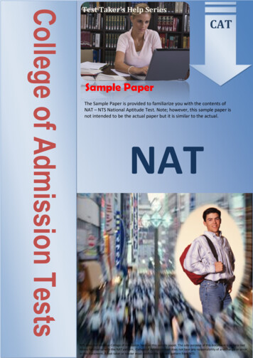 NAT Sample Paper - EntryTest