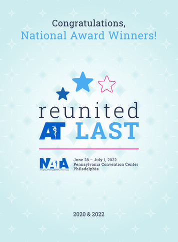 Congratulations, National Award Winners! - Convention.nata 