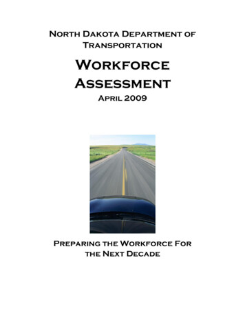 North Dakota Department Of Transportation Workforce Assessment