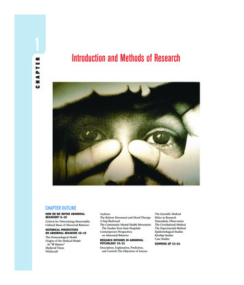 CHAPTER Introduction And Methods Of Research