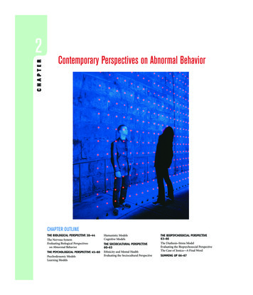 CHAPTER Contemporary Perspectives On Abnormal Behavior