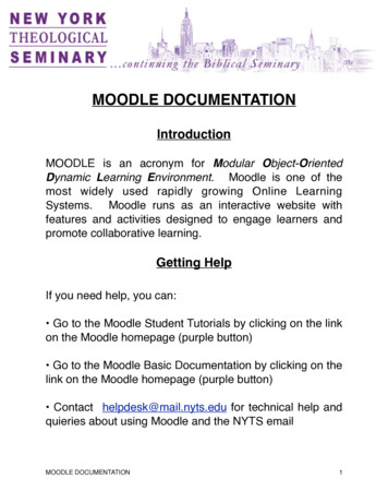 New And Improved Moodle Documentation