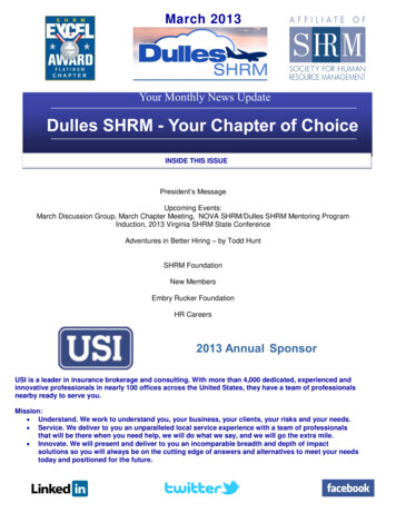 Dulles SHRM Your Chapter Of Choice