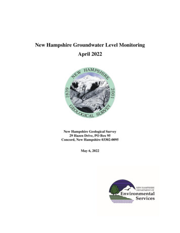 2022 April: New Hampshire Groundwater Level Monitoring