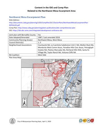 Northwest Mesa Escarpment Plan