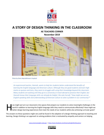 A STORY OF DESIGN THINKING IN THE CLASSROOM