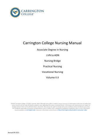 Carrington College Nursing Manual