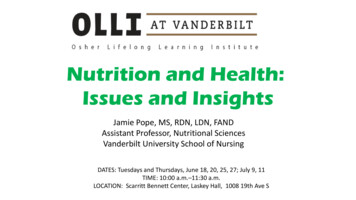 Nutrition And Health: Issues And Insights