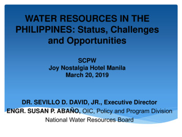 WATER RESOURCES IN THE PHILIPPINES: Status, Challenges And . - Wetlands