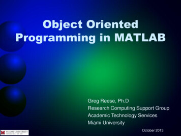 Object Oriented Programming In MATLAB
