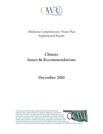 OCWP Climate Issues And Recommendations - Owrb.ok.gov