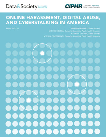 Online Harassment, Digital Abues, And Cyberstalking In America