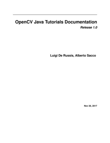OpenCV Java Tutorials Documentation - Read The Docs