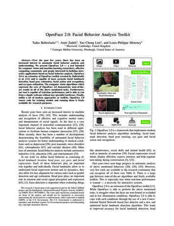 OpenFace 2.0: Facial Behavior Analysis Toolkit