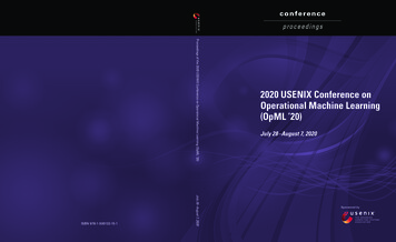 2020 USENIX Conference On Operational Machine Learning .