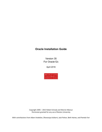 Oracle Installation Guide V35 - Bu.edu