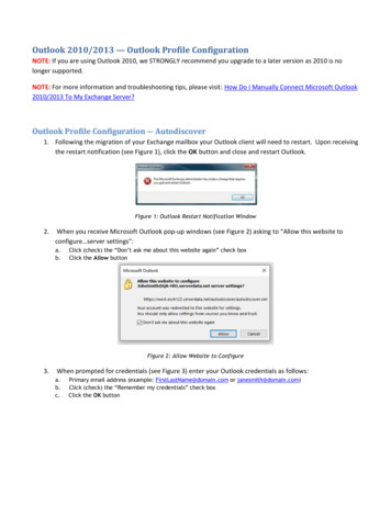 Outlook 2010/2013 Profile Configuration - Fusion Connect