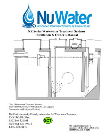 NR Series Wastewater Treatment Systems Installation . - Enviro-Flo