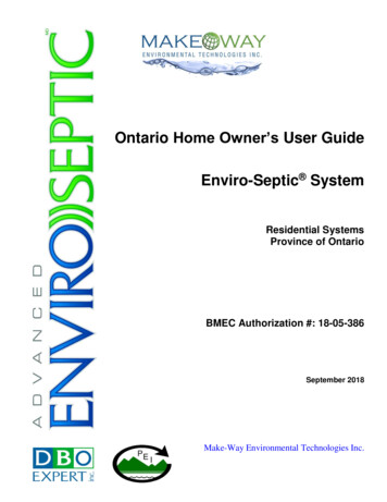 Ontario Home Owner's User Guide Enviro-Septic System