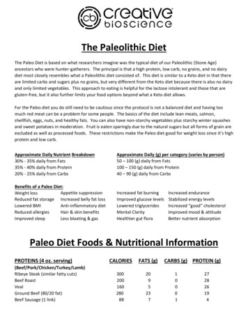 The Paleolithic Diet - Creative Bioscience