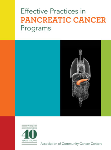 Effective Practices In PANCREATIC CANCER - ACCC