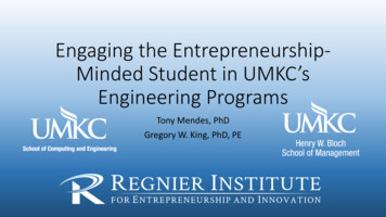 Engaging The Entrepreneurship- Minded Student In UMKC's . - Microsoft