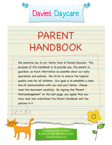 Parent Handbook - Davies Daycare