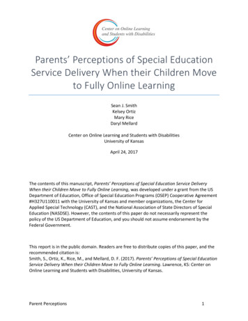 Parents' Perceptions Of Special Education Service Delivery When Their .
