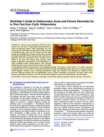 Hitchhiker S Guide To Voltammetry: Acute And Chronic Electrodes For In .