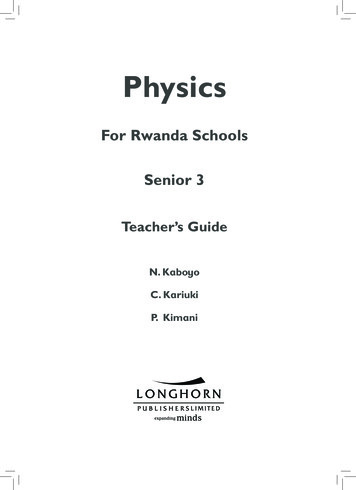 For Rwanda Schools Senior 3 - Rwanda Education Board