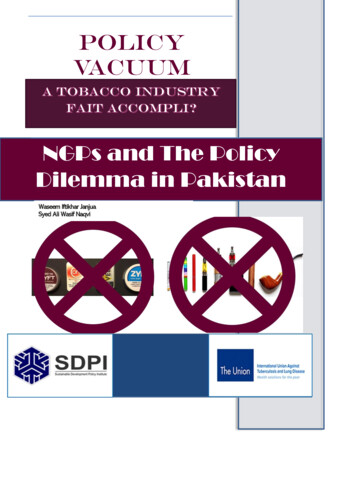 Policy Vacuum NGPs And The Policy Dilemma In Pakistan - SDPI
