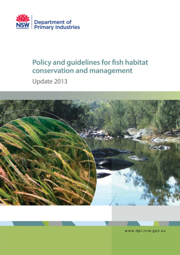 Policy And Guidelines For Fish Habitat Conservation And Management .