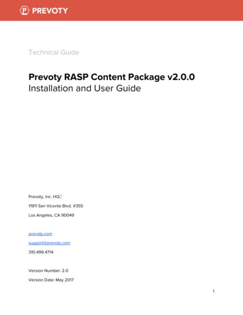 Prevoty RASP Content Package V2.0.0 Installation And User Guide - IBM Cloud