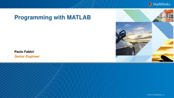 Programming With MATLAB - MATLAB & Simulink