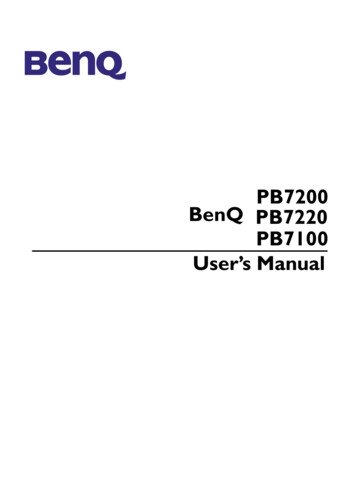 PB7200 BenQ PB7220 PB7100 User's Manual - ProjectorCentral