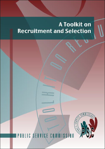 A Toolkit On Recruitment And Selection - PSC