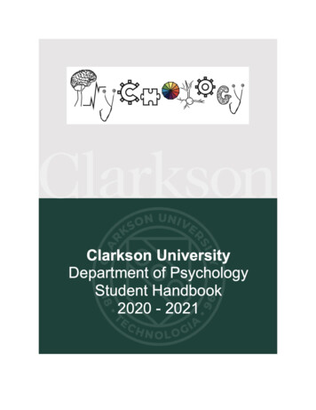 PSYCHOLOGY HANDBOOK - Clarkson University