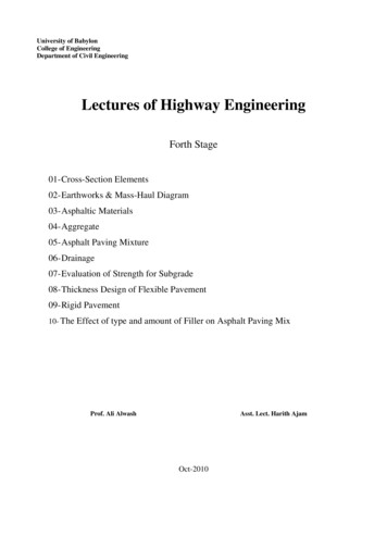 Lectures Of Highway Engineering