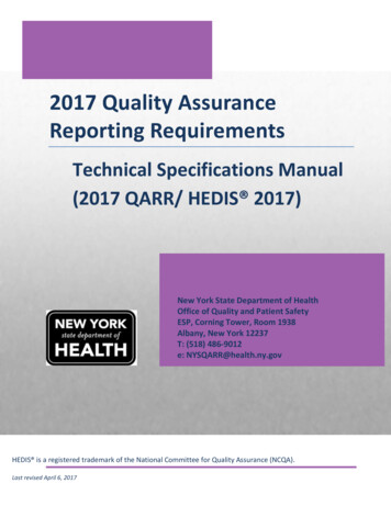 2017 Yuality Assurance Zeporting Zequirements - New York State .