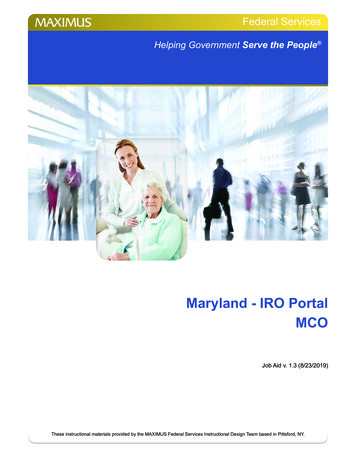 Quick Reference Guide For Managed Care . - Maryland