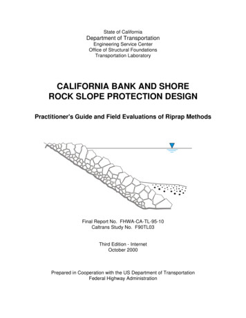 CALIFORNIA BANK AND SHORE ROCK SLOPE PROTECTION DESIGN - US Forest Service