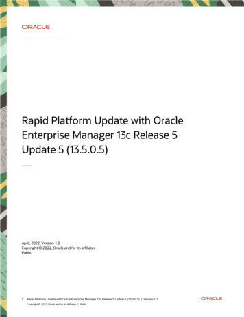 Rapid Platform Update With Oracle Enterprise Manager 13c Release 5 .