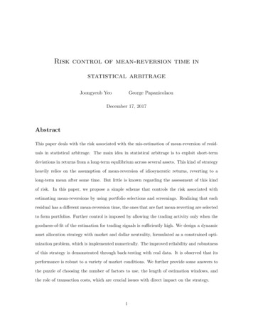 Risk Control Of Mean-reversion Time In Statistical Arbitrage
